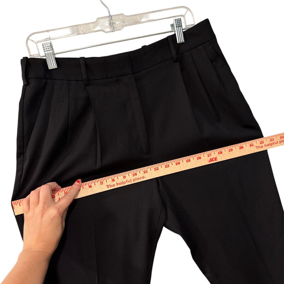 NEW! Nili Lotan 8 WOOL Dress Pants $495 High Rise Straight Leg Cropped Black - Picture 8 of 14